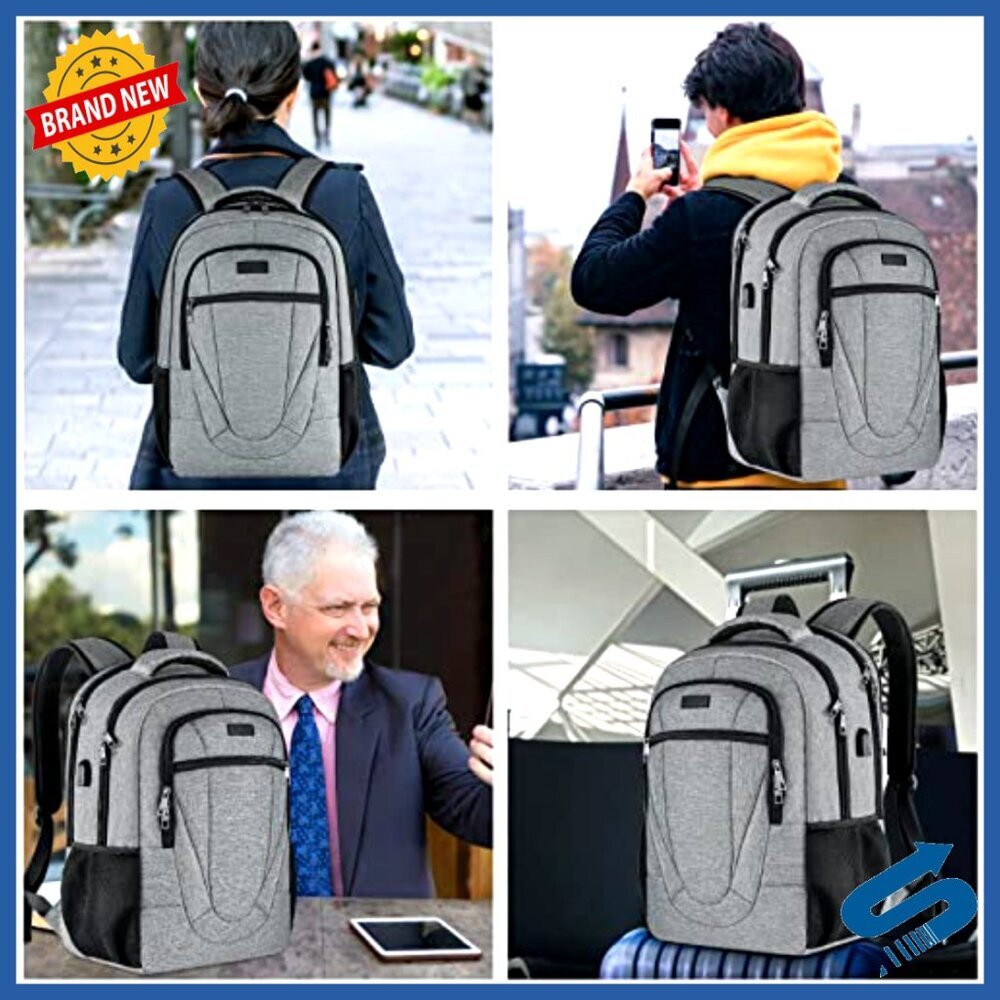 Travel Laptop Backpack Anti Theft Slim Durable USB Charging Port Computer Bag - Picture 7 of 7